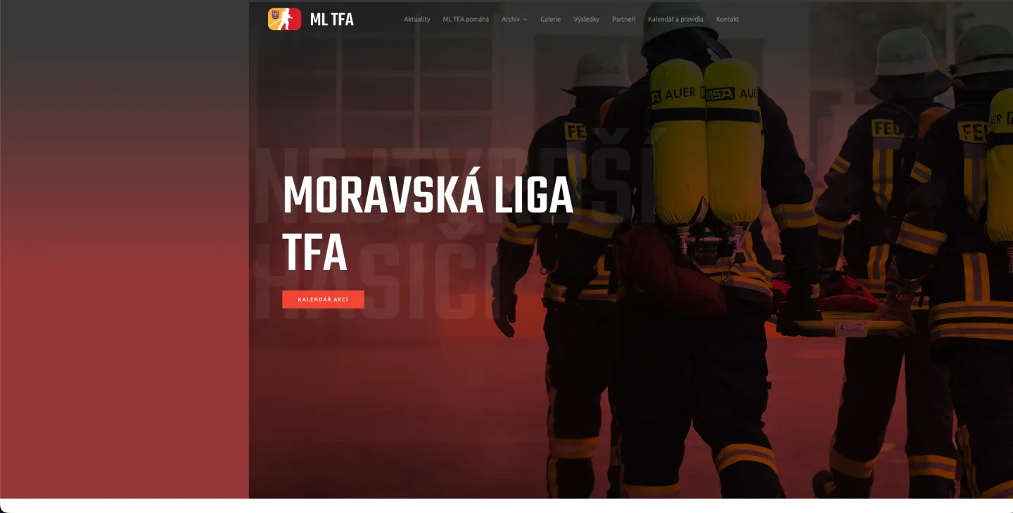 Screenshot webu Moravská Liga TFA