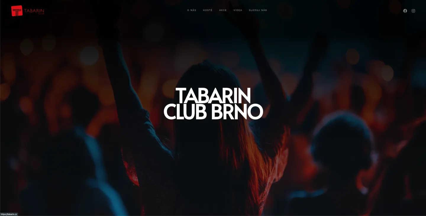 Screenshot webu Tabarin Club Brno